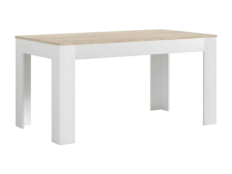 Mesa Extensible de Comedor o Cocina Mira 178cm, Blanco y Cambria