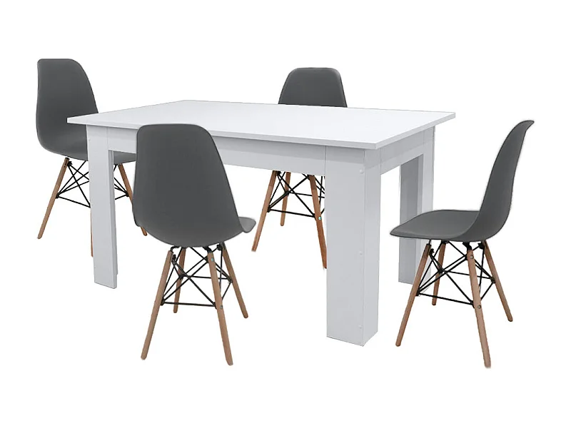 Pacote de mesa de jantar ou cozinha + 4 cadeiras estilo nórdico