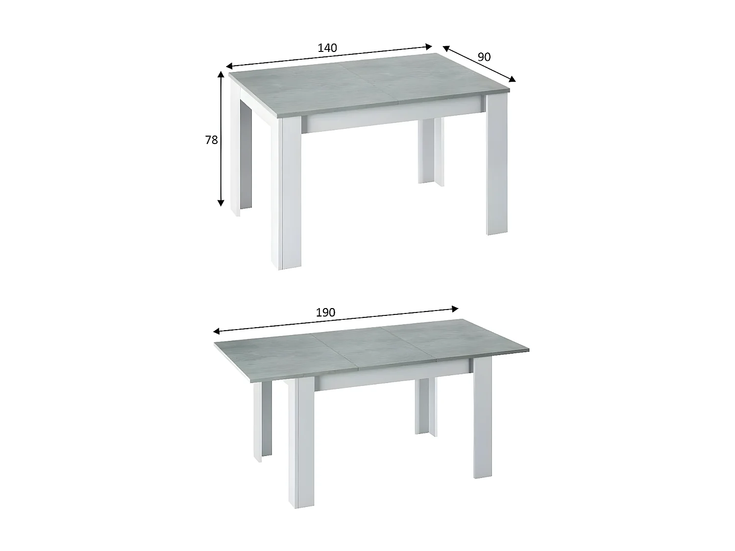 Mesa extensível Kendra. Sala de jantar ou cozinha