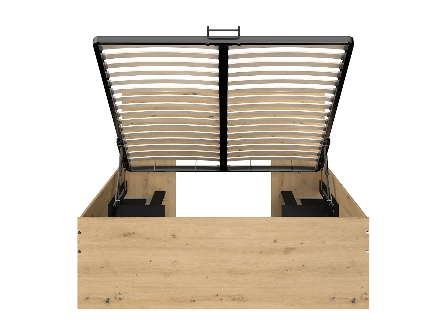 Lit coffre 140 x 190 cm - Coloris : Naturel et noir - RADANI