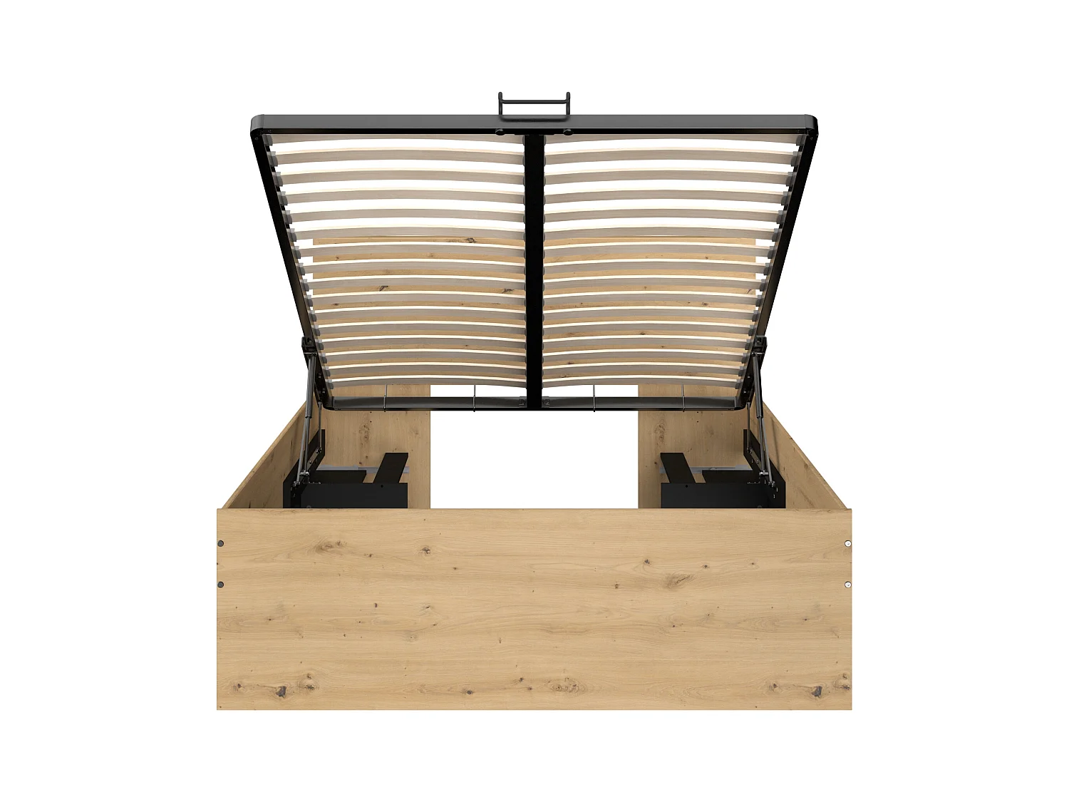 Lit coffre 140 x 190 cm - Coloris : Naturel et noir - RADANI