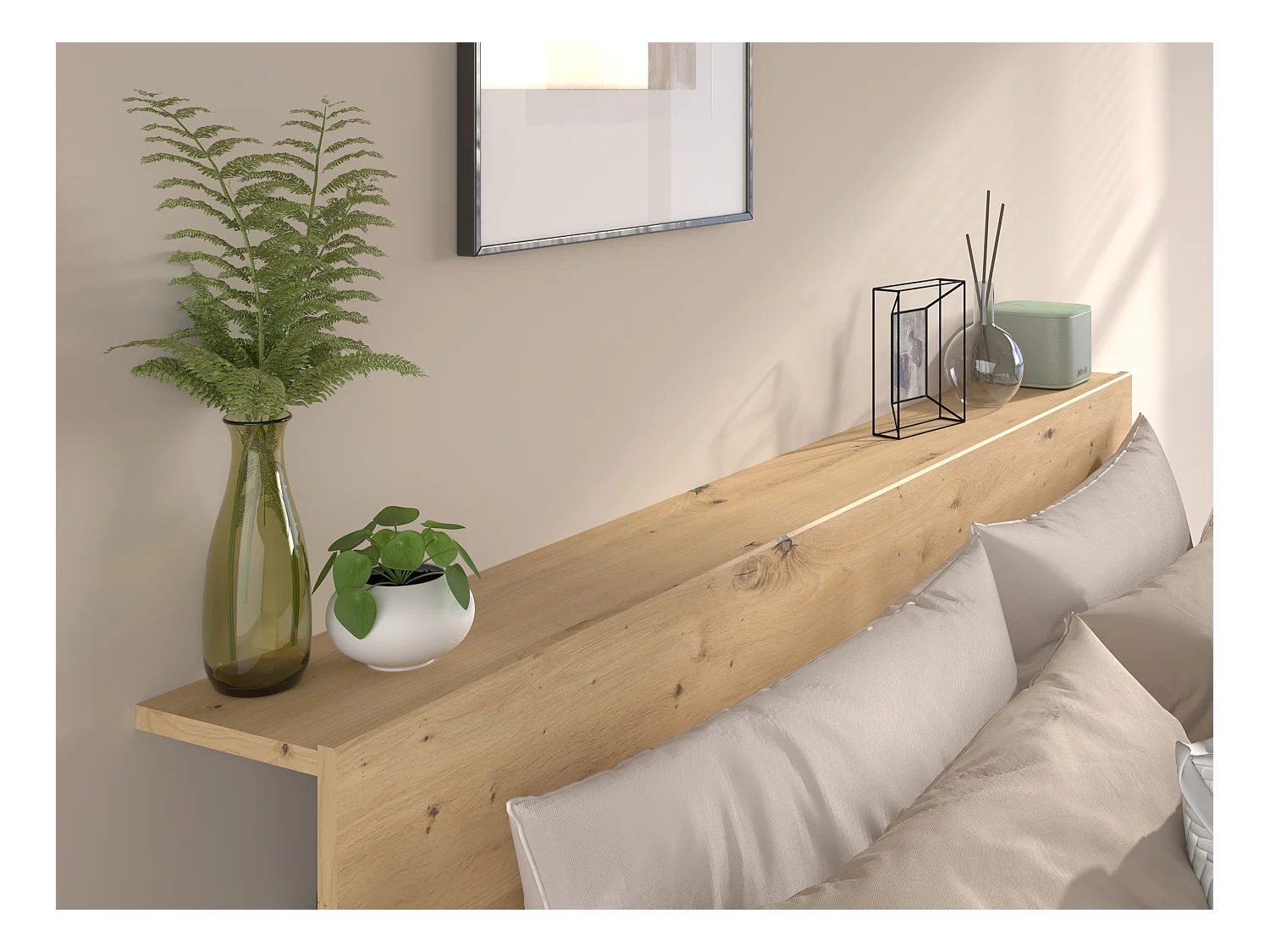 Lit coffre 140 x 190 cm - Coloris : Naturel et noir - RADANI