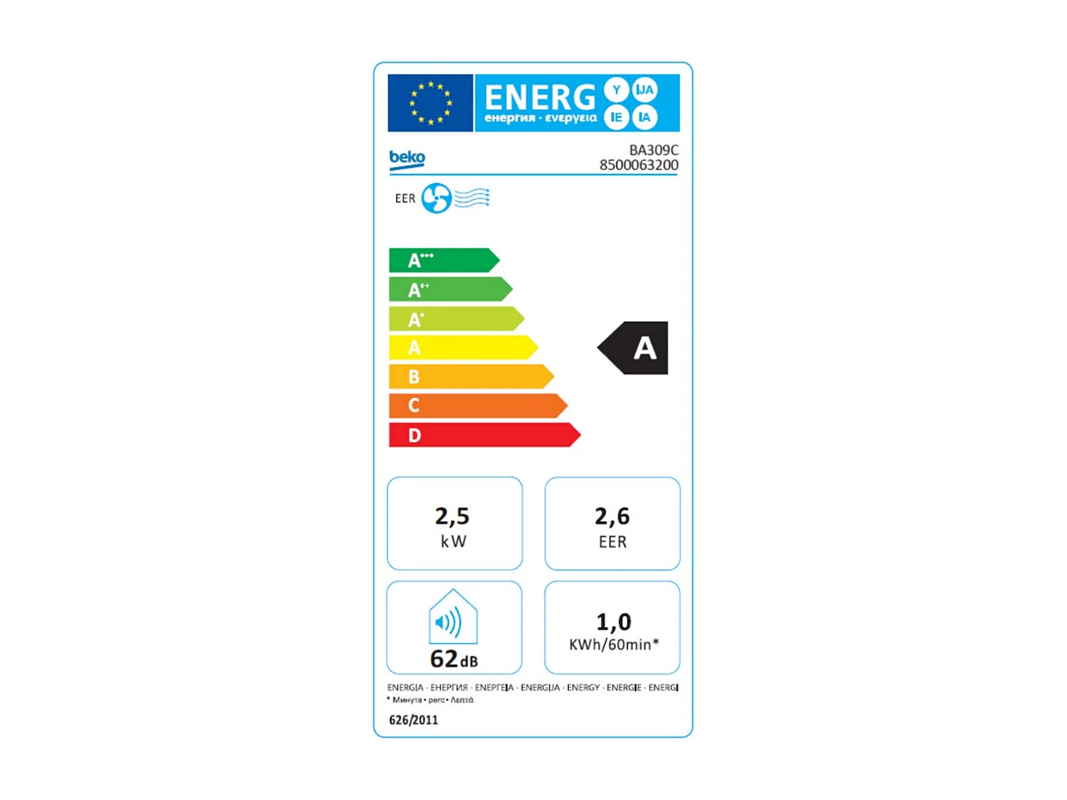 Beko Climatiseur mobile 2500w 27m² - BA309C