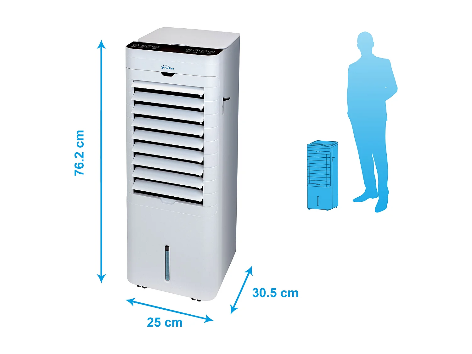 Rafraichisseur d'air par évaporation à débit élevé et chauffage