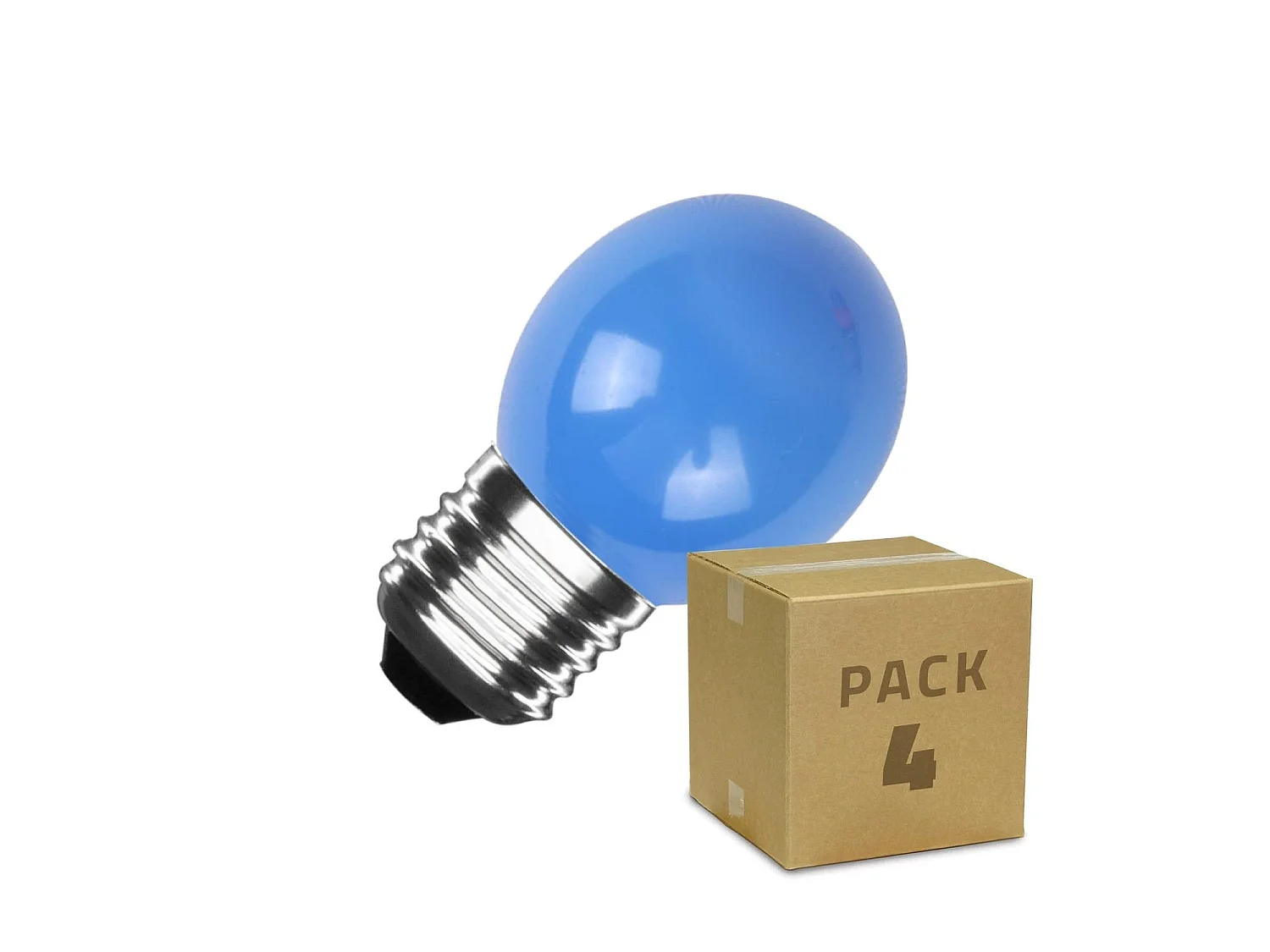 Pack 4 Lampadine LED E27 3W 300 lm G45 Blu Azzurro