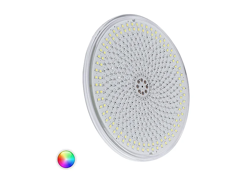 Bombilla Piscina LED RGBW Sumergible Slim 12V DC 35W IP68 PAR56 Sin Mando RGBW