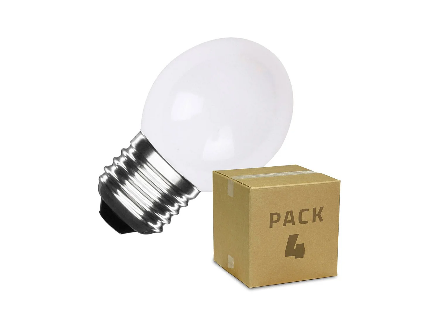 Pack 4 Ampoules LED E27 3W G45 Blanche Blanc