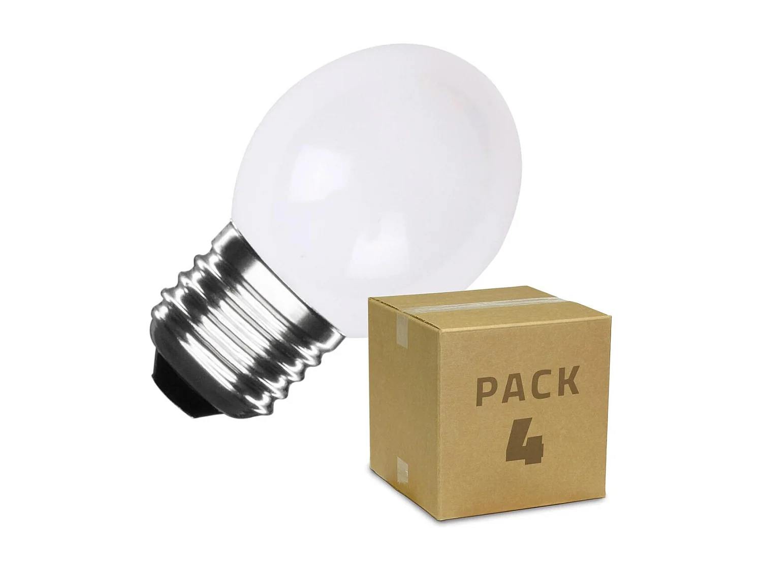 Pack 4 Lampadine LED E27 3W 300 lm G45 Bianco Bianco