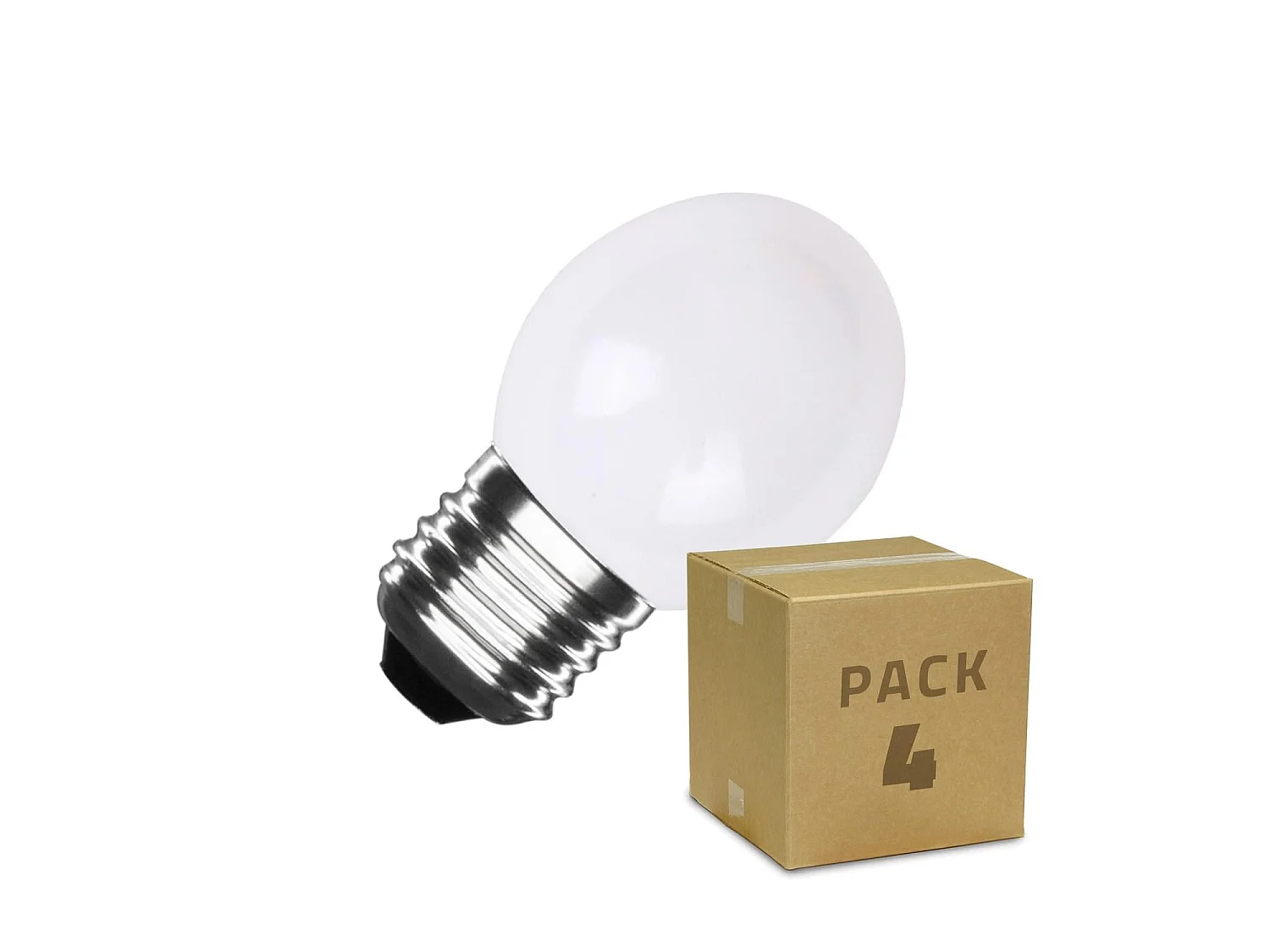 Pack 4 Lampadine LED E27 3W 300 lm G45 Bianco Bianco