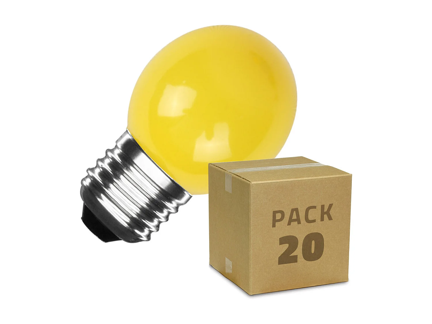 Pack 20 Ampoules LED E27 3W 300 lm G45 Monochrome Jaune