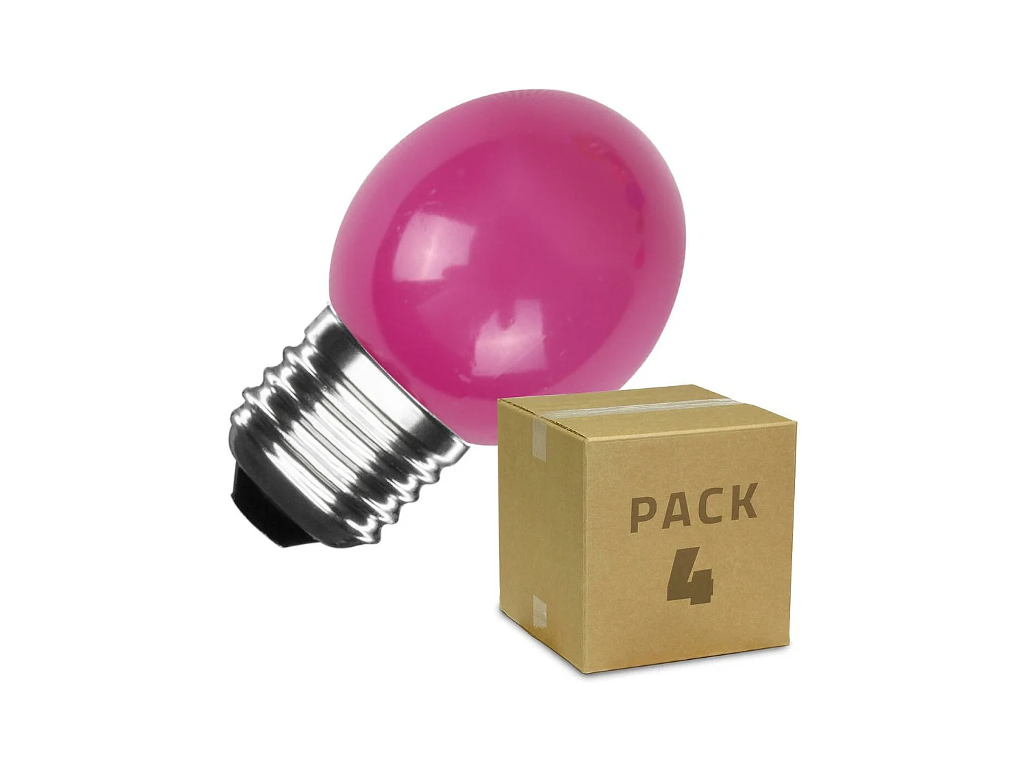 Pack 4 Lampadine LED E27 G45 3W 300lm Rosa Rosa