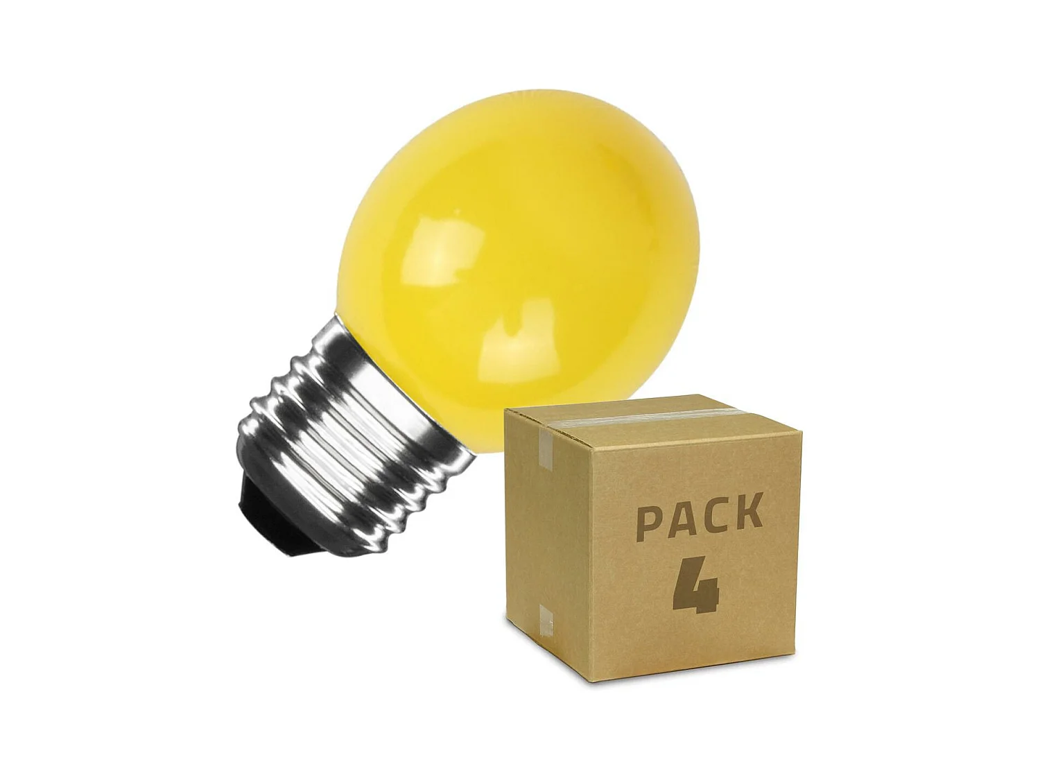 Pack 4 Ampoules LED E27 3W 300 lm G45 Jaune Jaune
