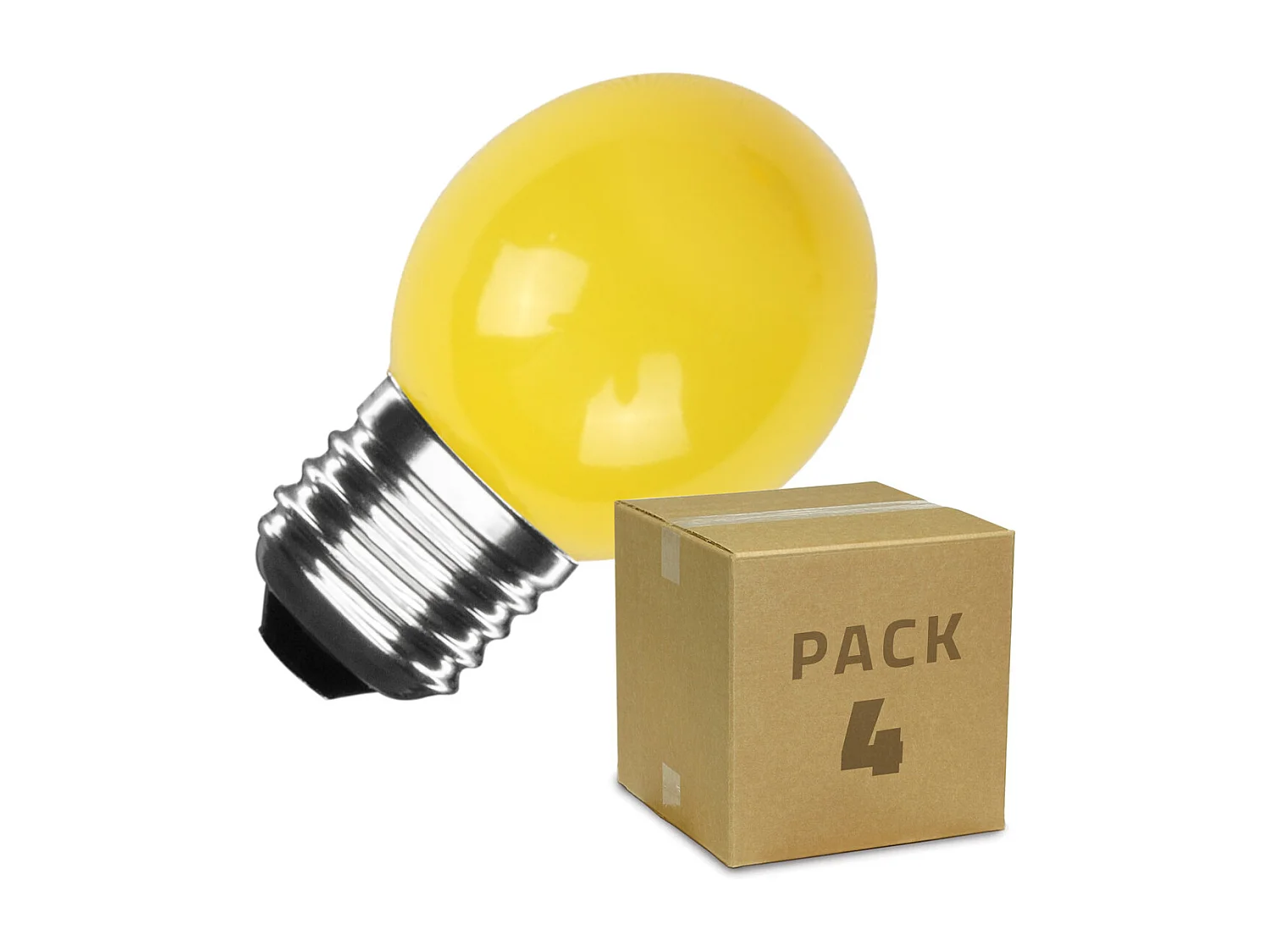 Pack 4 Ampoules LED E27 3W 300 lm G45 Jaune Jaune