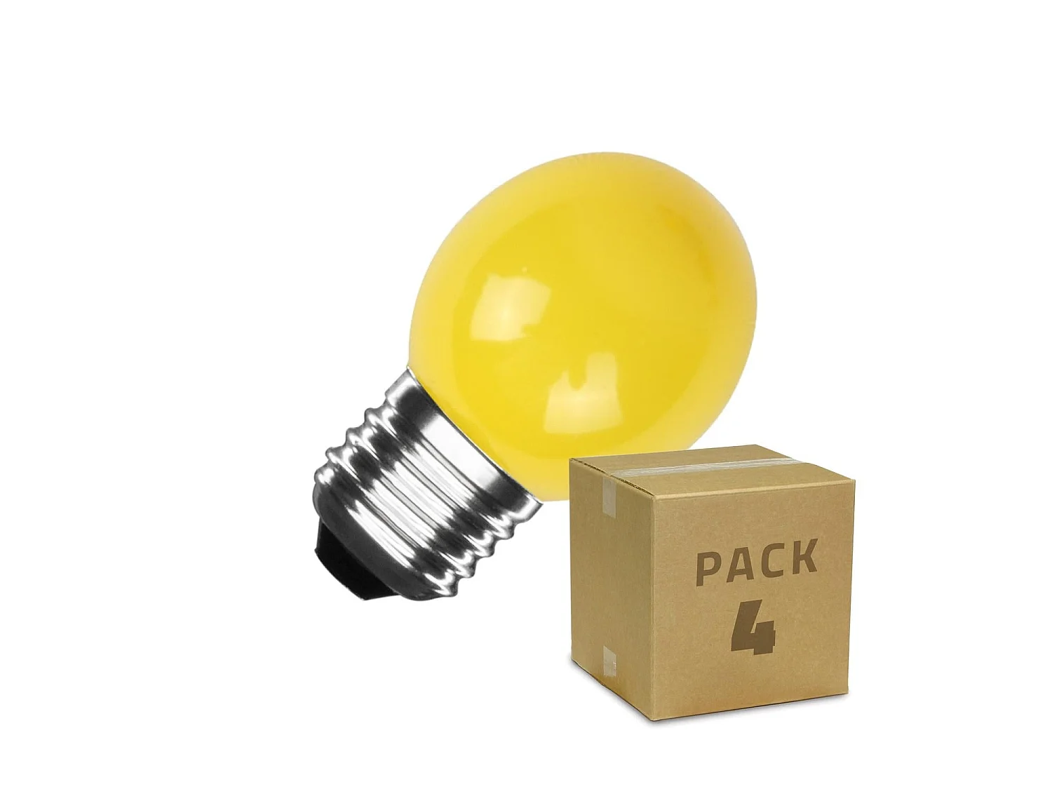 Pack 4 Ampoules LED E27 3W 300 lm G45 Jaune Jaune