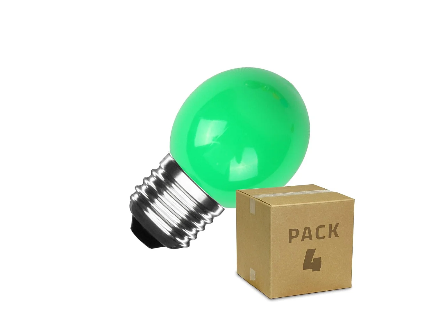 Pack 4 Lampadine LED E27 3W 300 lm G45 Verde Verde