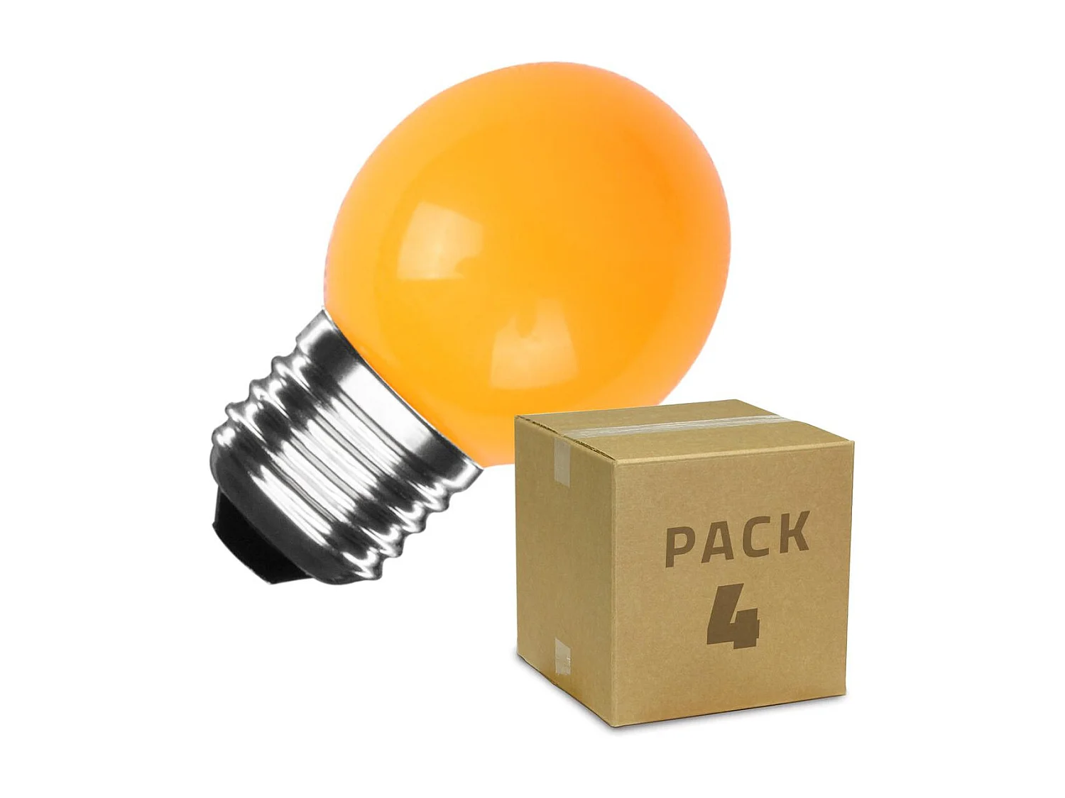 Pack 4 Ampoules LED E27 3W 300 lm G45 Orange Orange