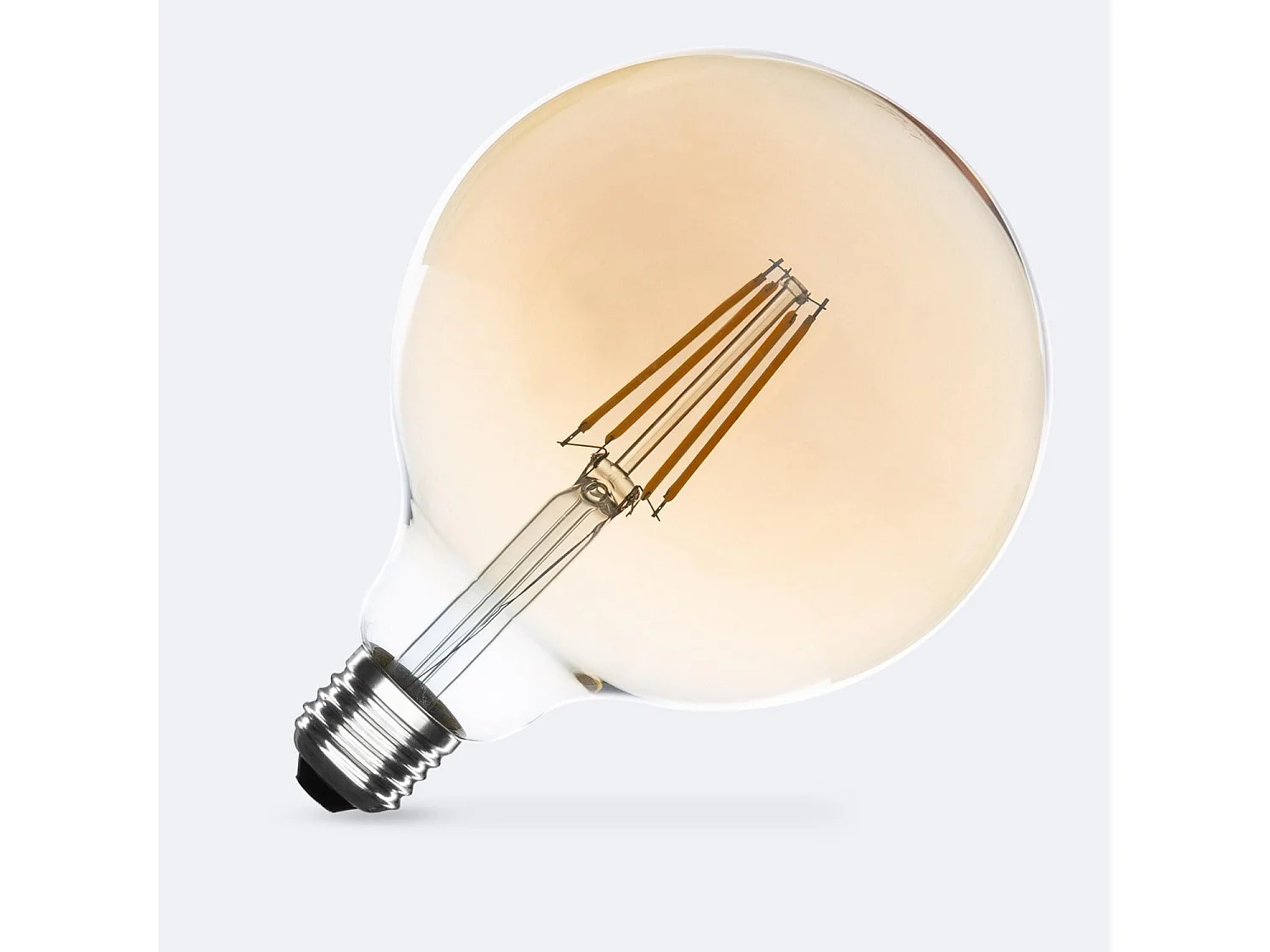 Bombilla Filamento LED E27 8W 750 lm Regulable G125 Gold No Flicker 2700K Blanco Cálido