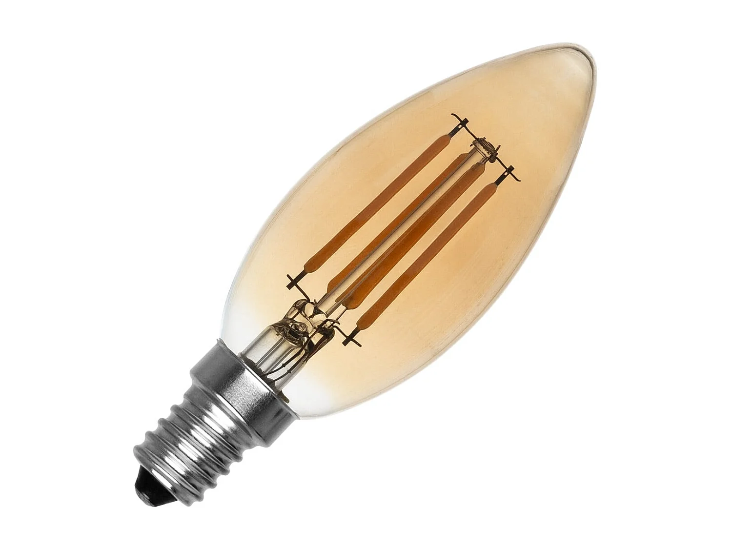 Bombilla Filamento LED E14 4W 470 lm C35 Vela Gold No Flicker 2700K Blanco Cálido
