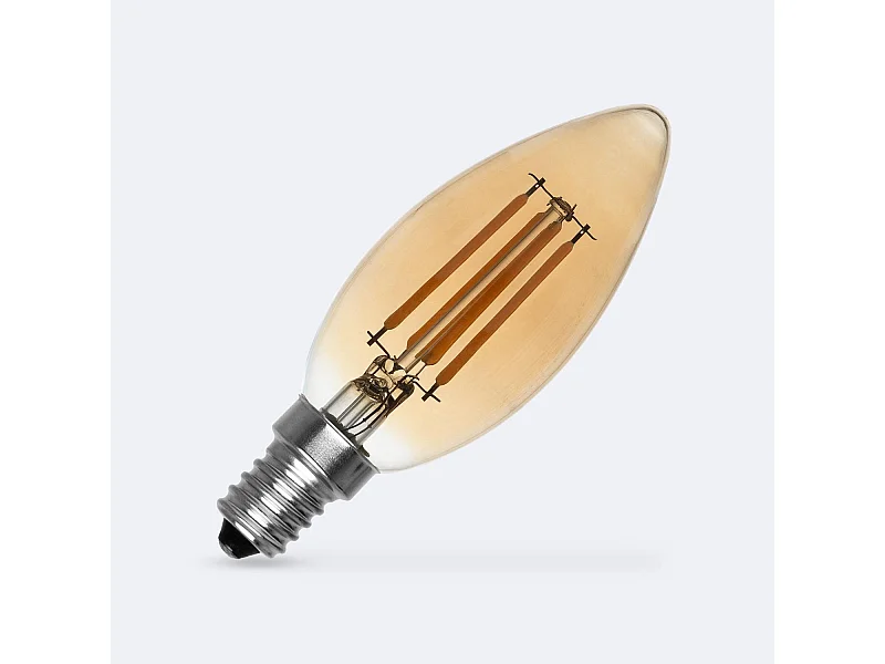 Ampoule LED Filament E14 4W 470 lm C35 Bougie Gold No Flicker 2700K Blanc chaud