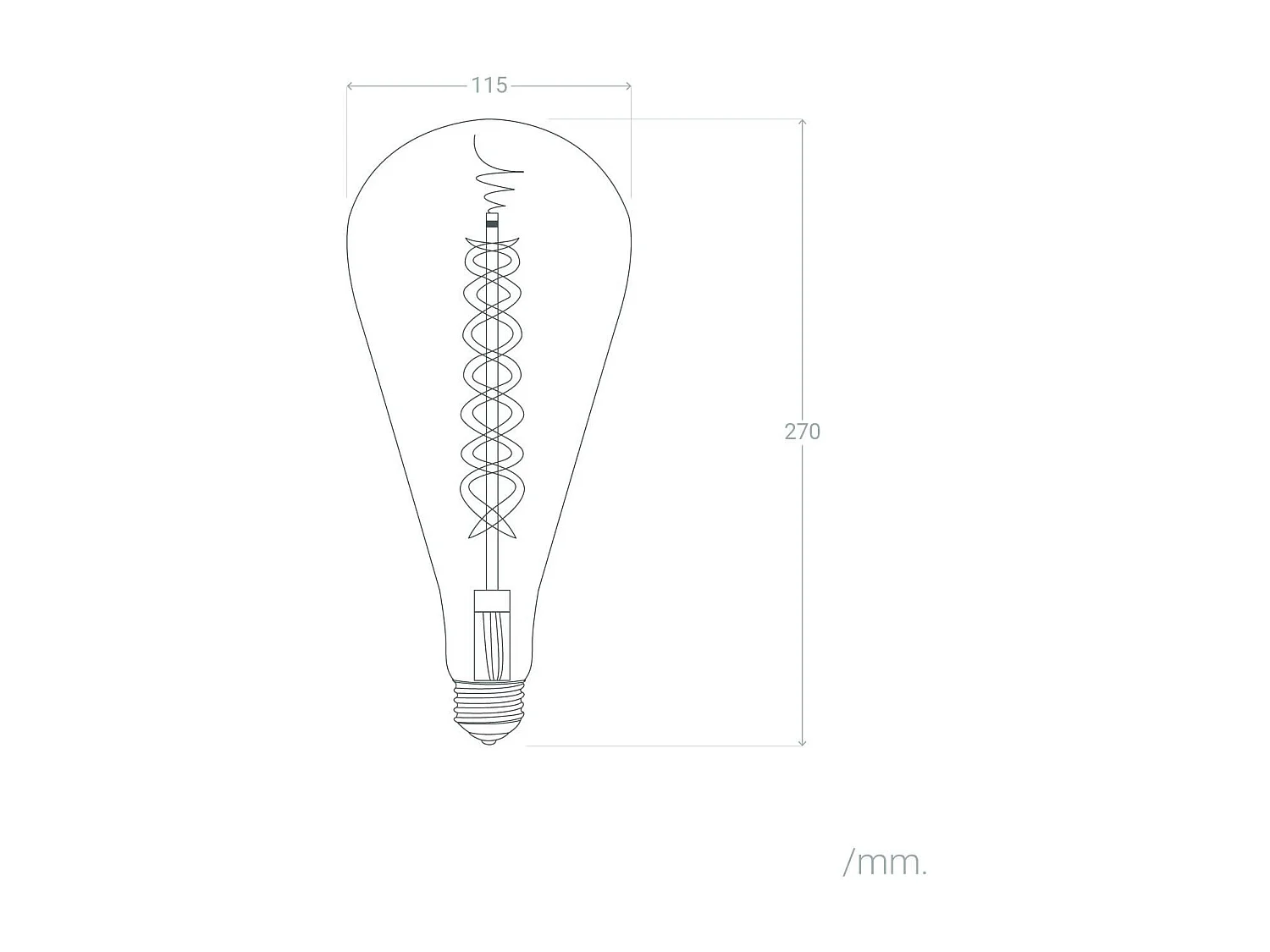 Lampadina LED Filamento E27 8W 800 lm ST115 Ambra No Flicker 2200K Super Caldo