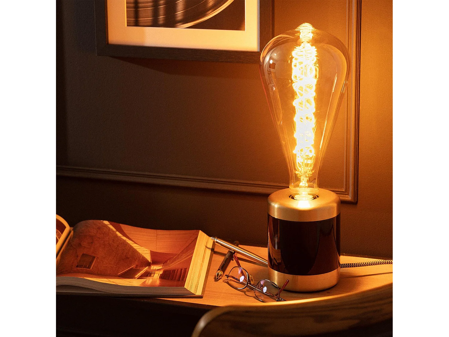 Bombilla Filamento LED E27 8W 800 lm ST115 Ámbar No Flicker 2200K Súper Cálido
