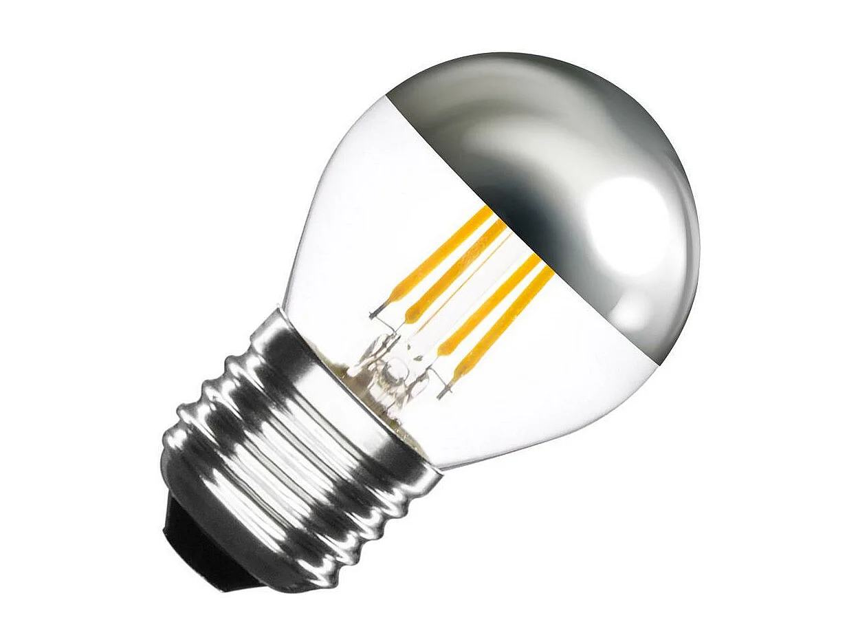 Bombilla Filamento LED E27 3.5W 300 lm G45 Regulable Chrome Reflect No Flicker 2500K Súper Cálido