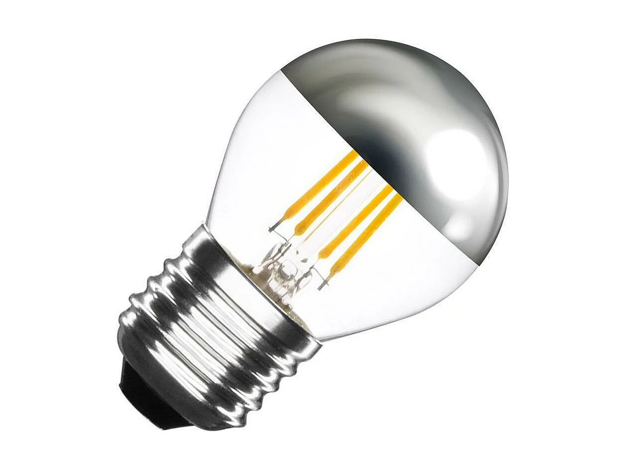 Bombilla Filamento LED E27 3.5W 300 lm G45 Regulable Chrome Reflect No Flicker 2500K Súper Cálido