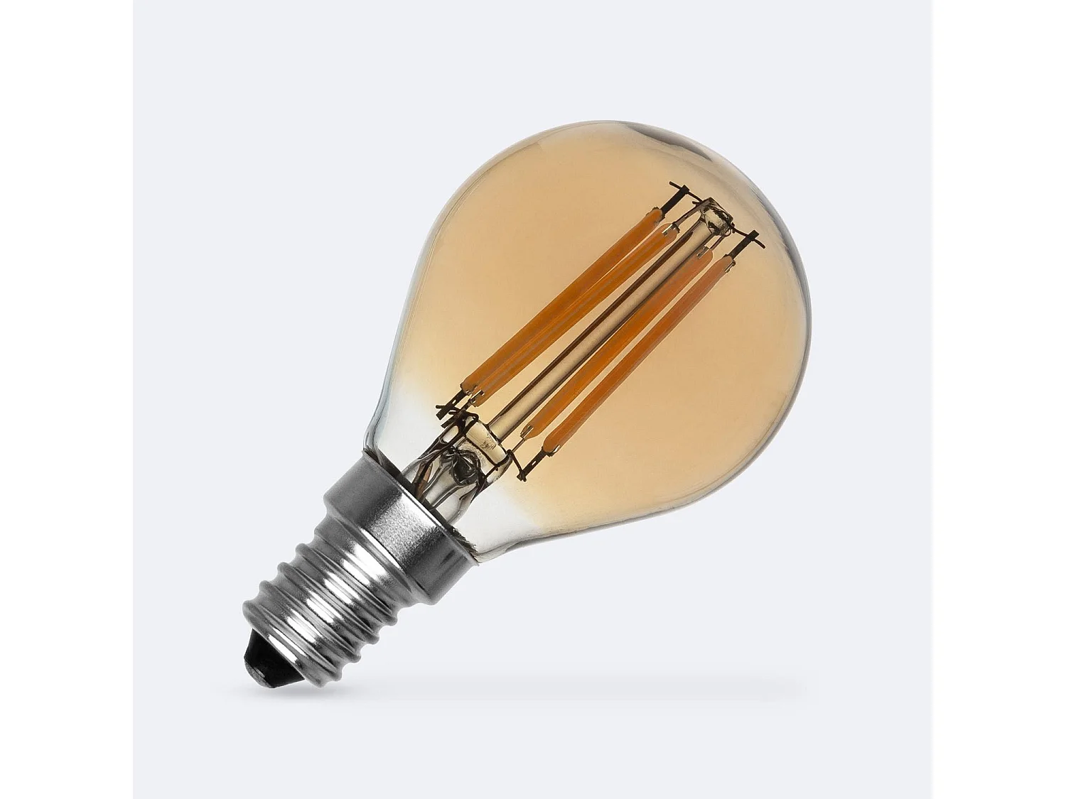 Bombilla Filamento LED E14 6W 600 lm P45 Gold No Flicker 2700K Blanco Cálido