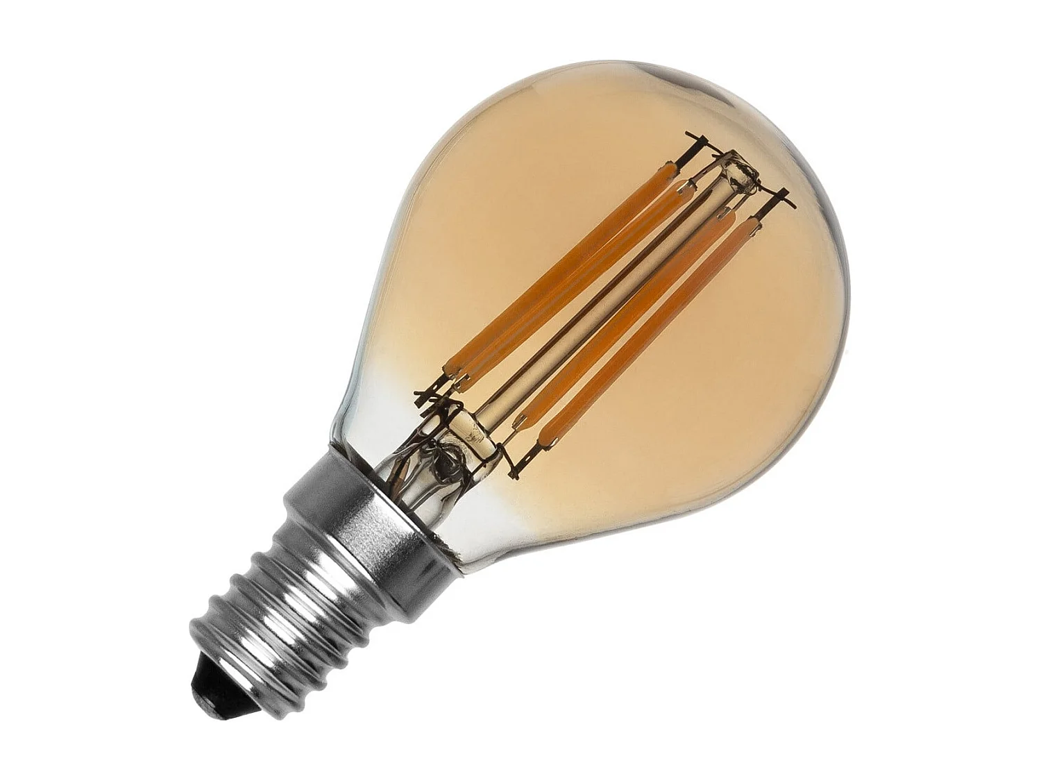 Bombilla Filamento LED E14 6W 600 lm P45 Gold No Flicker 2700K Blanco Cálido
