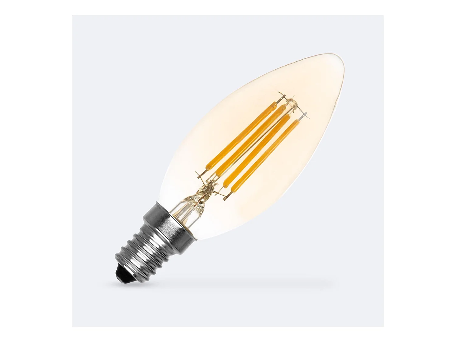 Ampoule LED Filament E14 4W 470 lm Dimmable C35 Bougie Gold No Flicker 2700K Blanc chaud