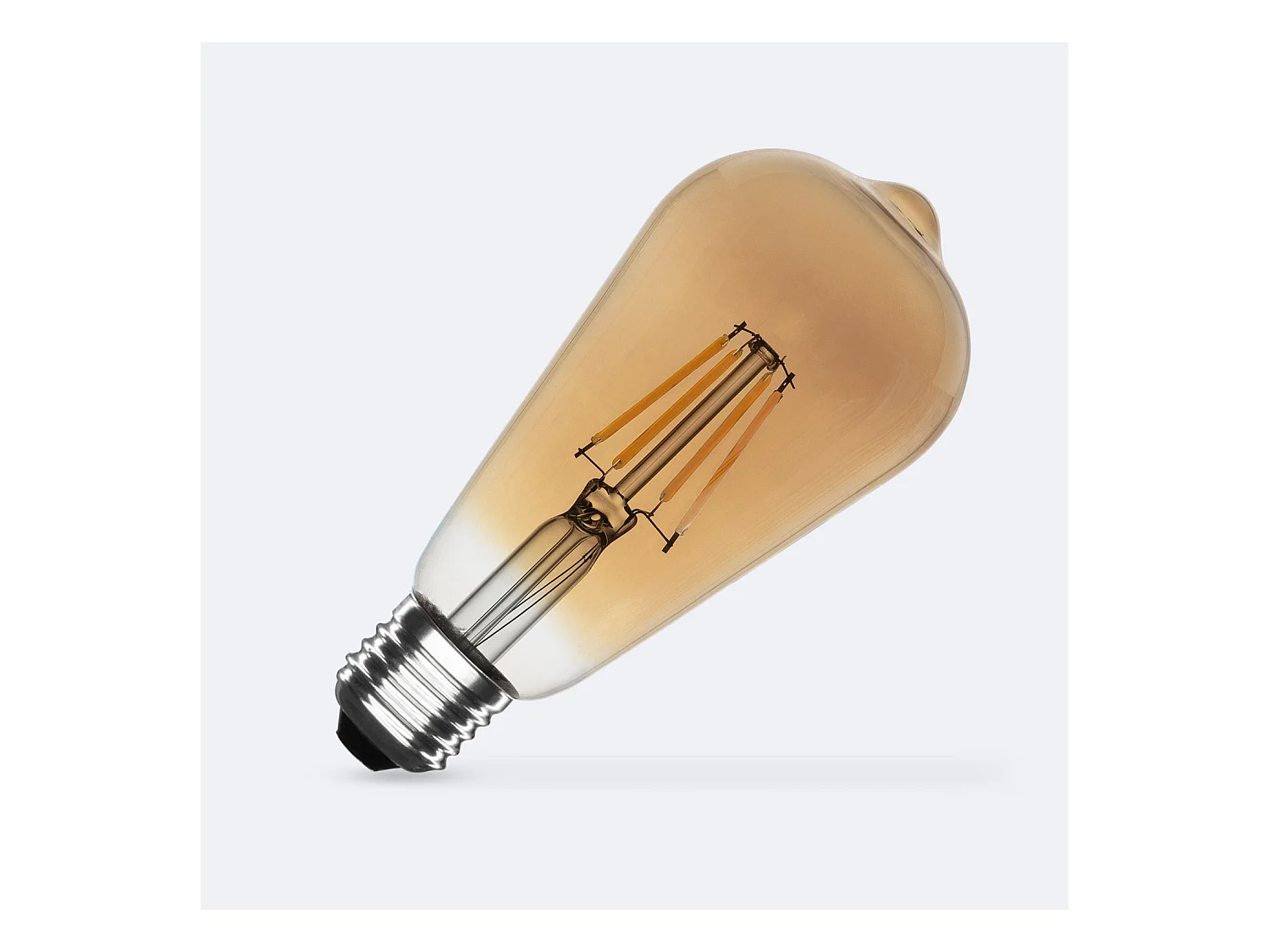 Lampadina Filamento LED E27 6W 600 lm ST64 Gold No Flicker 2700K Bianco Caldo