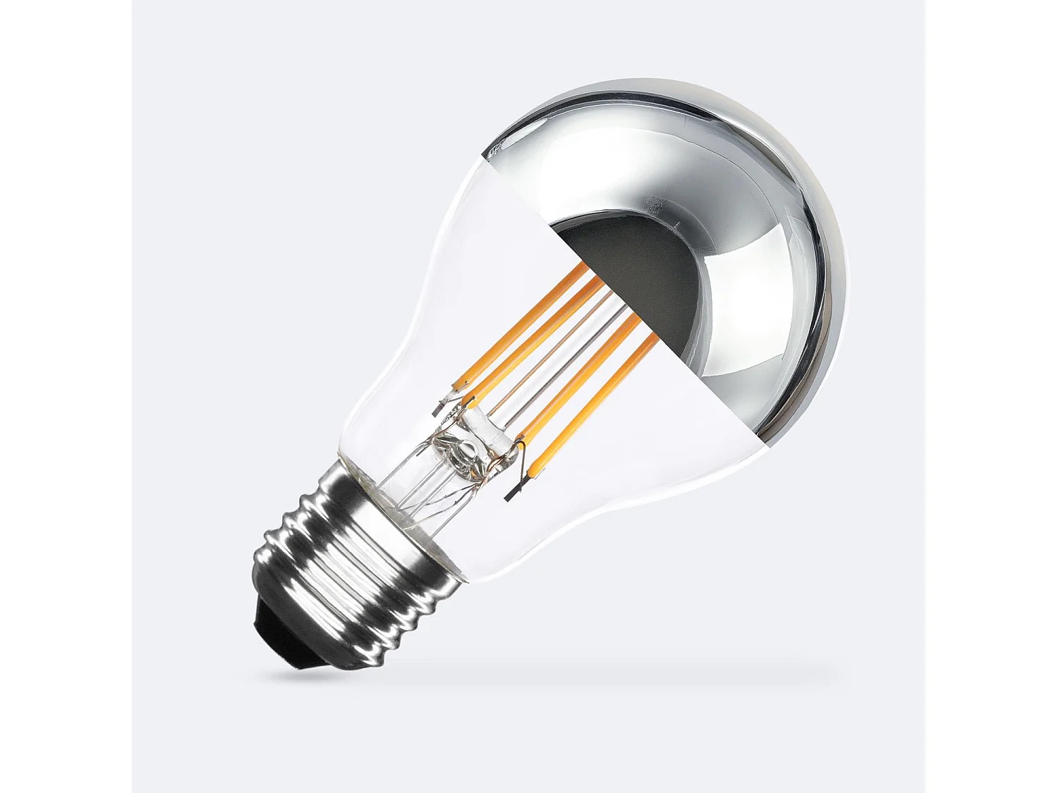 Bombilla Filamento LED E27 8W 800 lm A60 Regulable Chrome Reflect No Flicker 2200K Súper Cálido