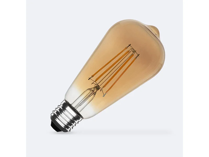 Bombilla Filamento LED E27 8W 750 lm ST64 Gold No Flicker 2700K Blanco Cálido