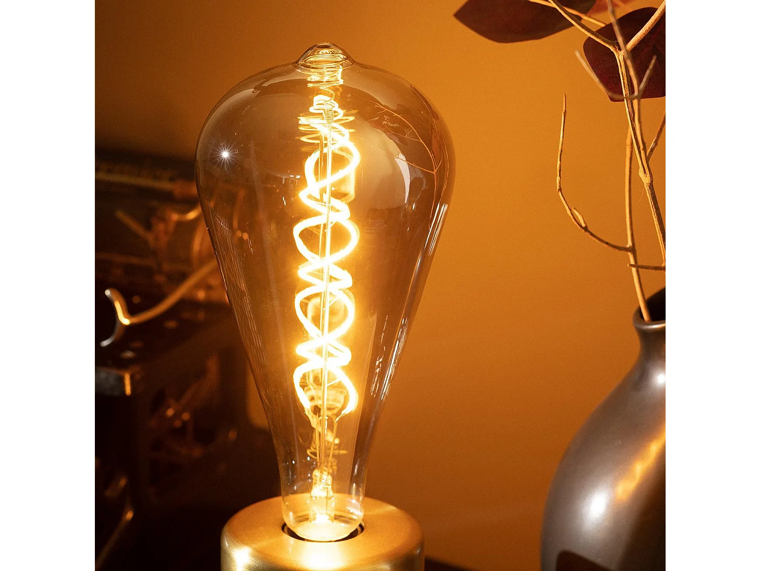 Bombilla Filamento LED E27 4W 400 lm ST115 Smoky No Flicker 2200K Súper Cálido