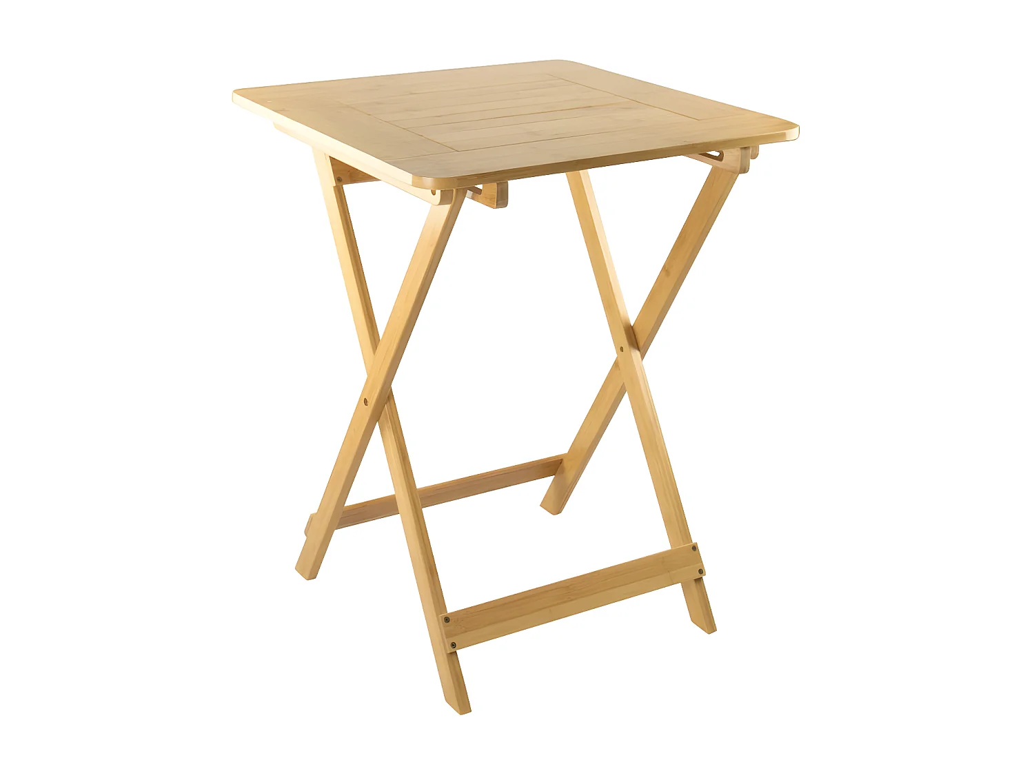 Set da terrazza pieghevole Tavolo quadrato e 2 sedie Biano Bamboo Wood 7house