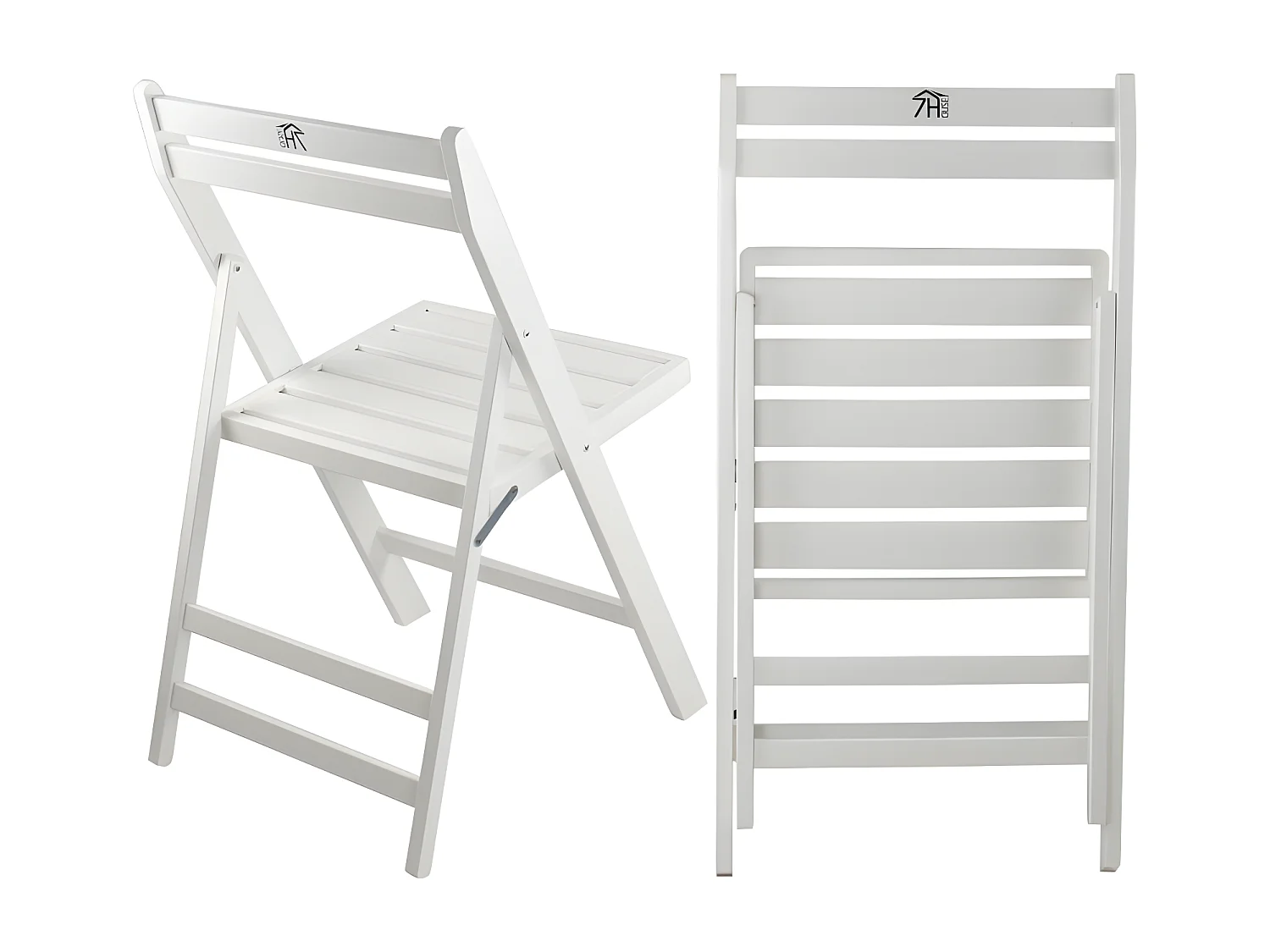 Set da terrazza pieghevole Tavolo quadrato e 2 sedie Biano Bamboo Wood 7house