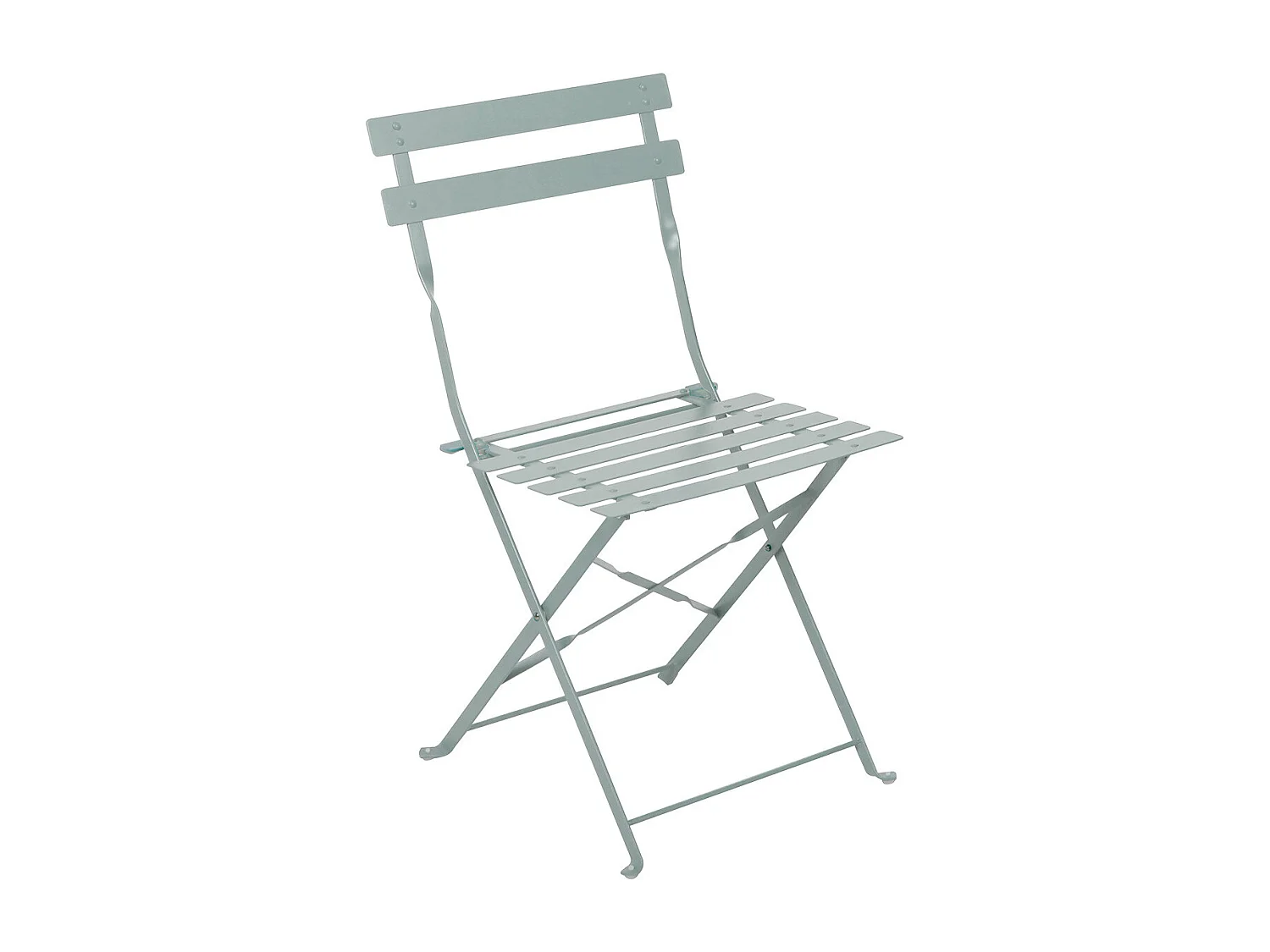 Conjunto de Terraza Plegable Metálico de 2 Sillas y Mesa Redonda Bistreau Gris Thinia Home