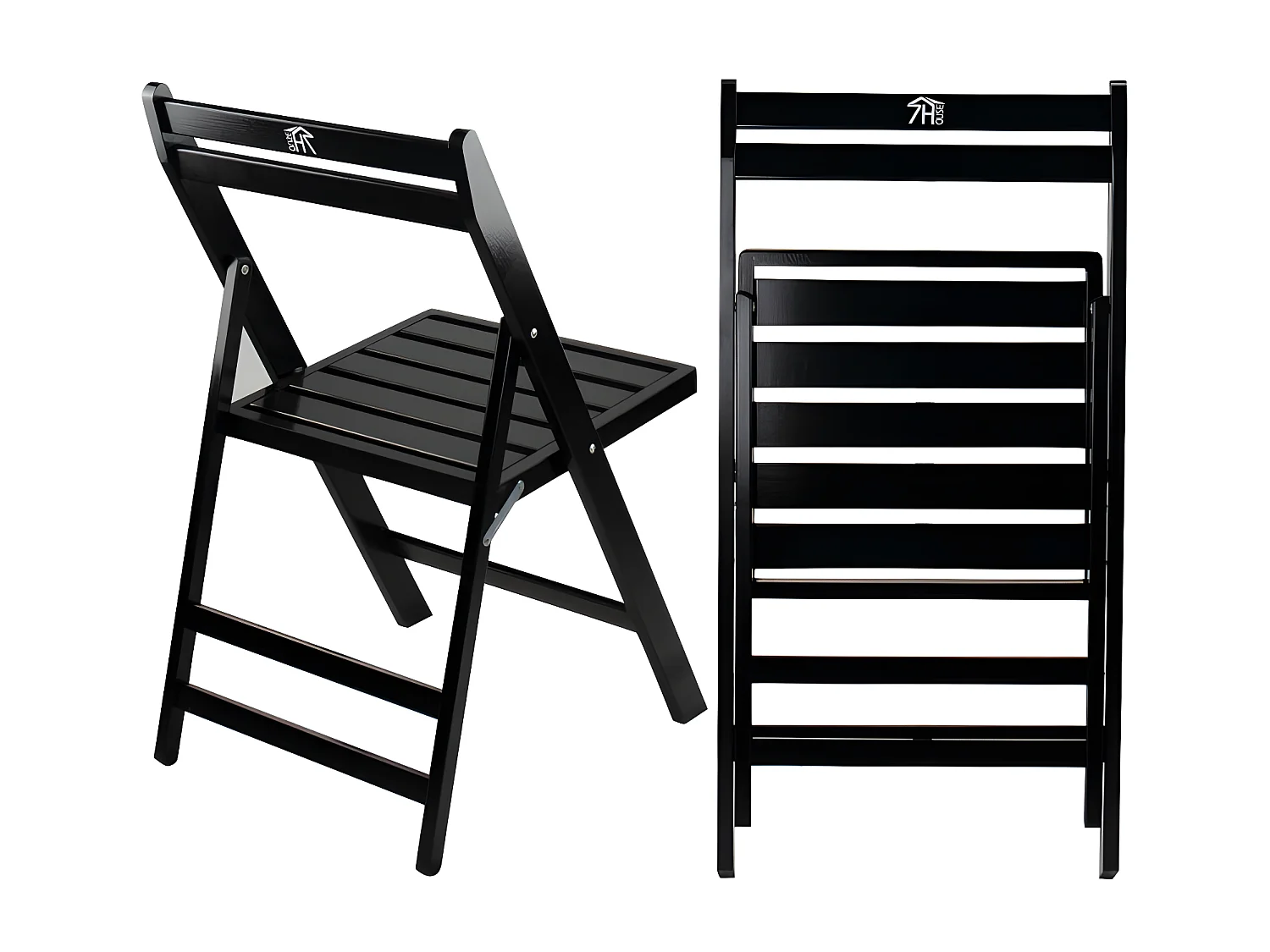 Set da terrazza pieghevole Tavolo quadrato e 2 sedie Biano Bamboo Wood 7house