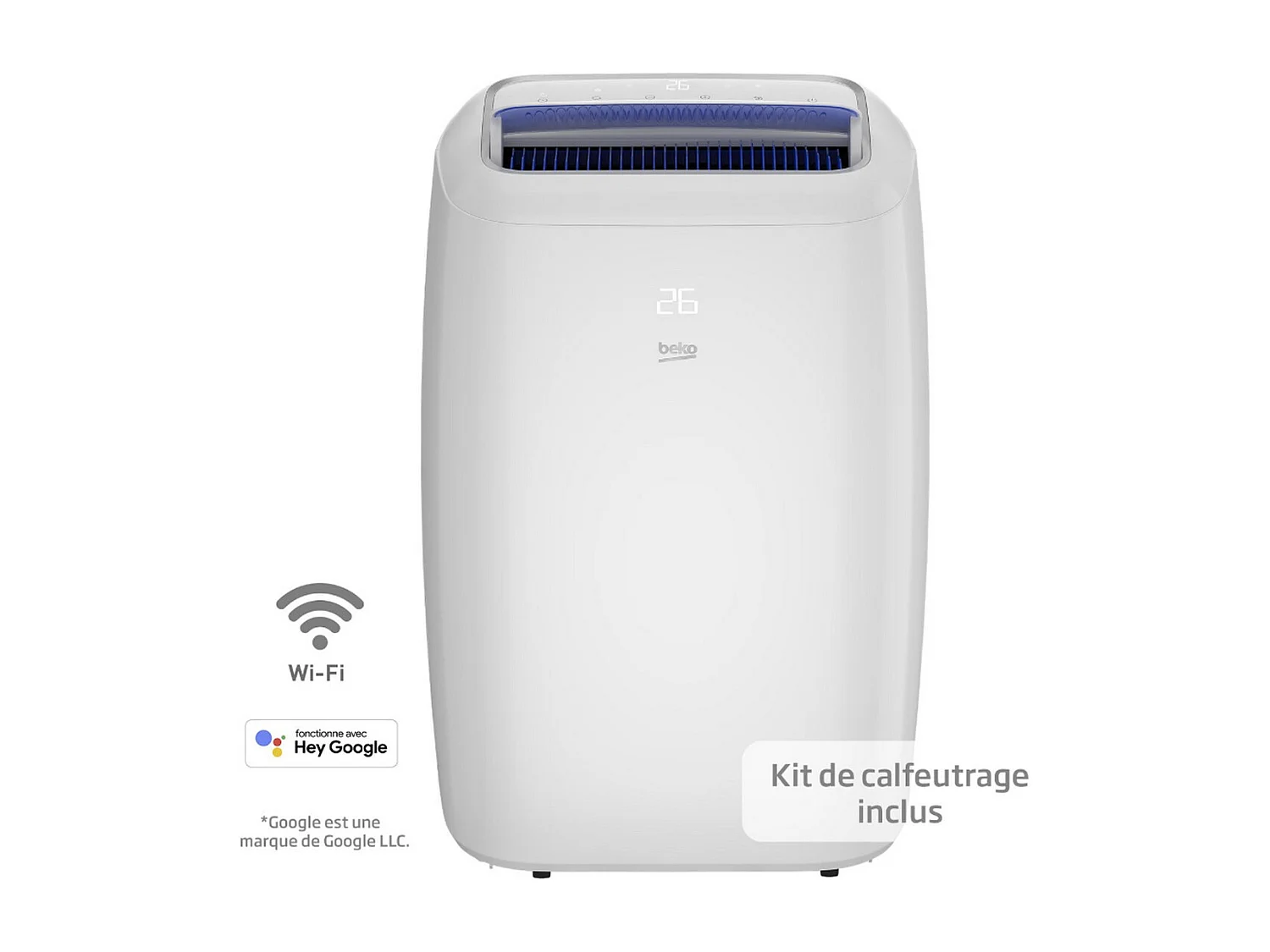 Beko BP112C 3500W 37m² Condizionatore d'Aria Mobile Bianco Connesso con Google Assistant & Amazon Alexa