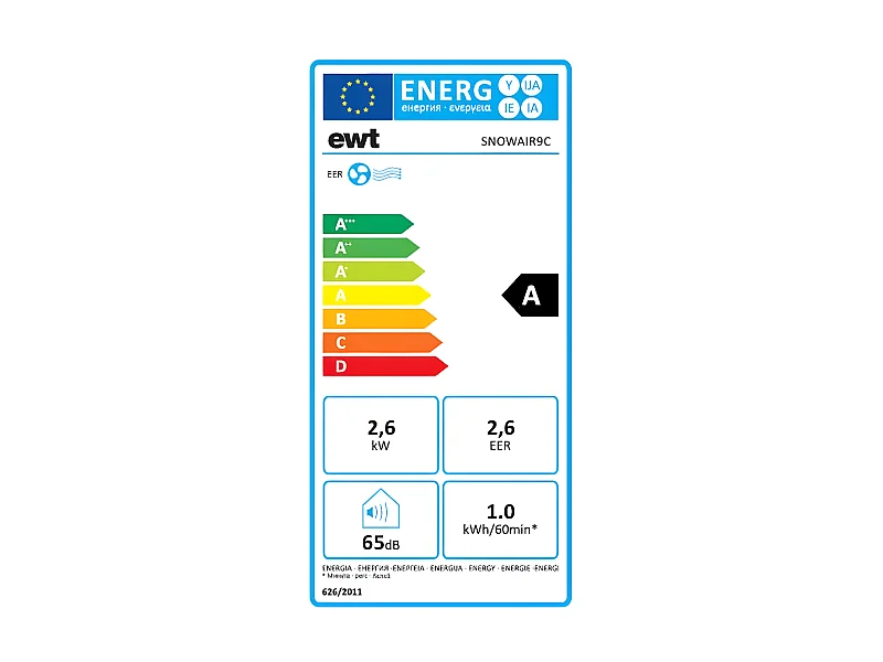 Ewt Climatiseur mobile monobloc 2600w 25m2 - snowair9c