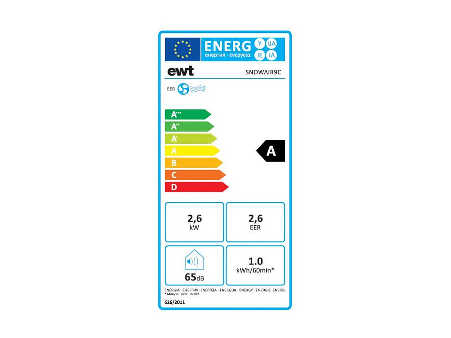 Ewt Climatiseur mobile monobloc 2600w 25m2 - snowair9c