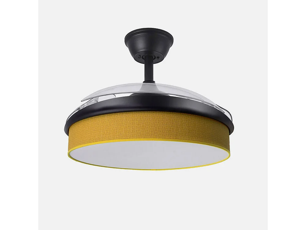 Ventilador Dc Moda Negro Amarillo Mando Distancia Funcion Inversa