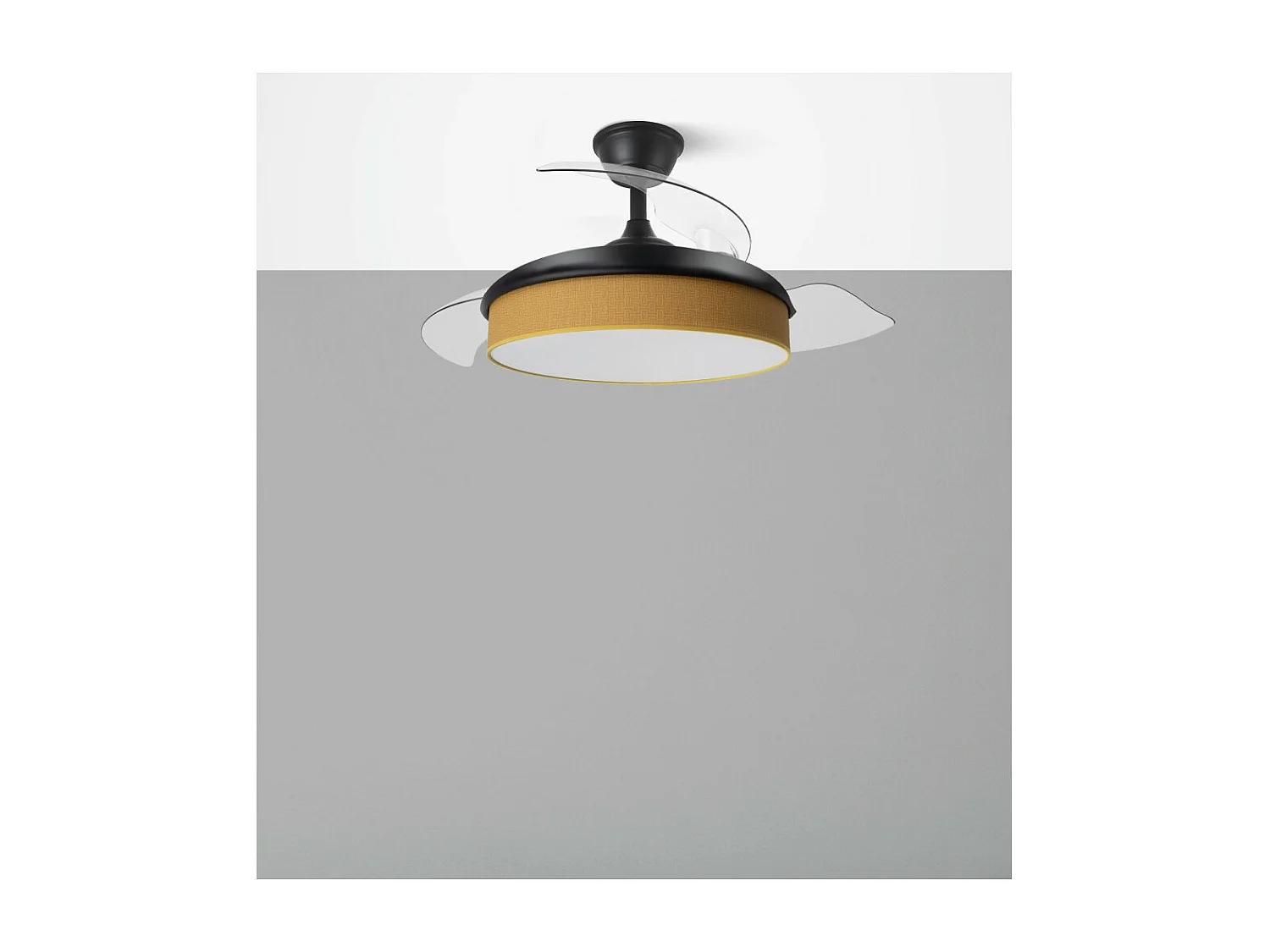 Ventilador Dc Moda Negro Amarillo Mando Distancia Funcion Inversa