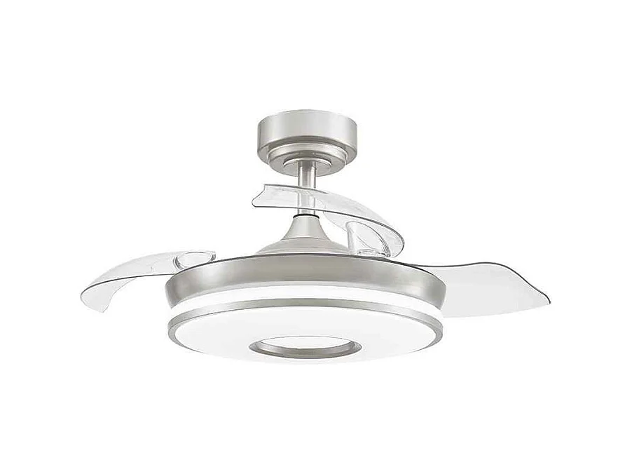 Ventilador Dc Dani S Niquel Led 3 Temperaturas Y Temporizador