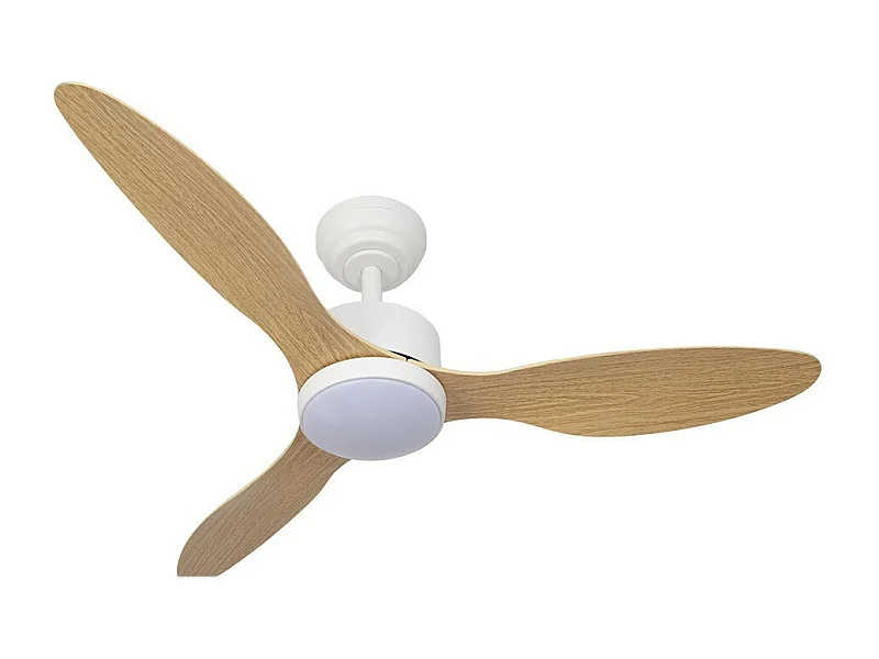 Ventilador Dc Serpa Blanco Haya Led Dimable Y Cct Regulable