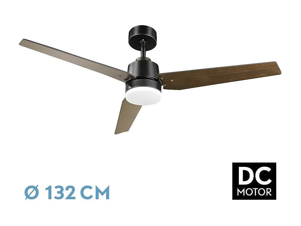 Ventilador Dc Captus Negro Led Temperatura Regulable Control Remoto