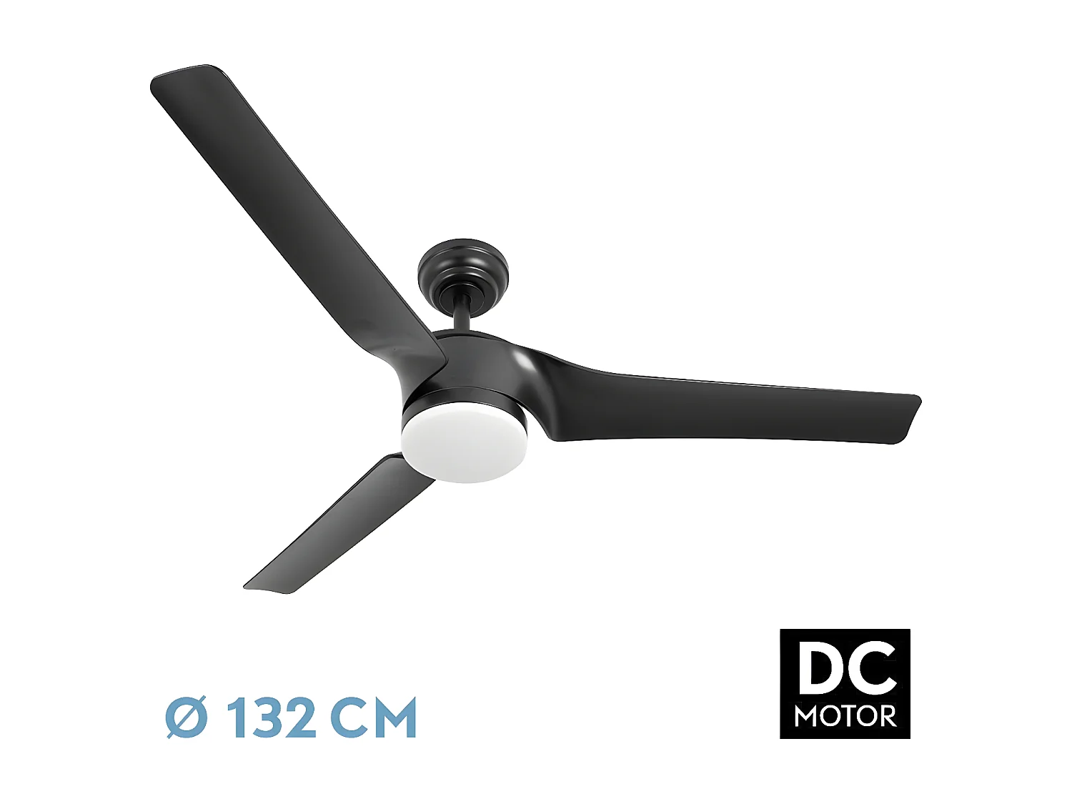 Ventilador Dc Montijo Negro Led Intensidad Regulable Mando Distancia