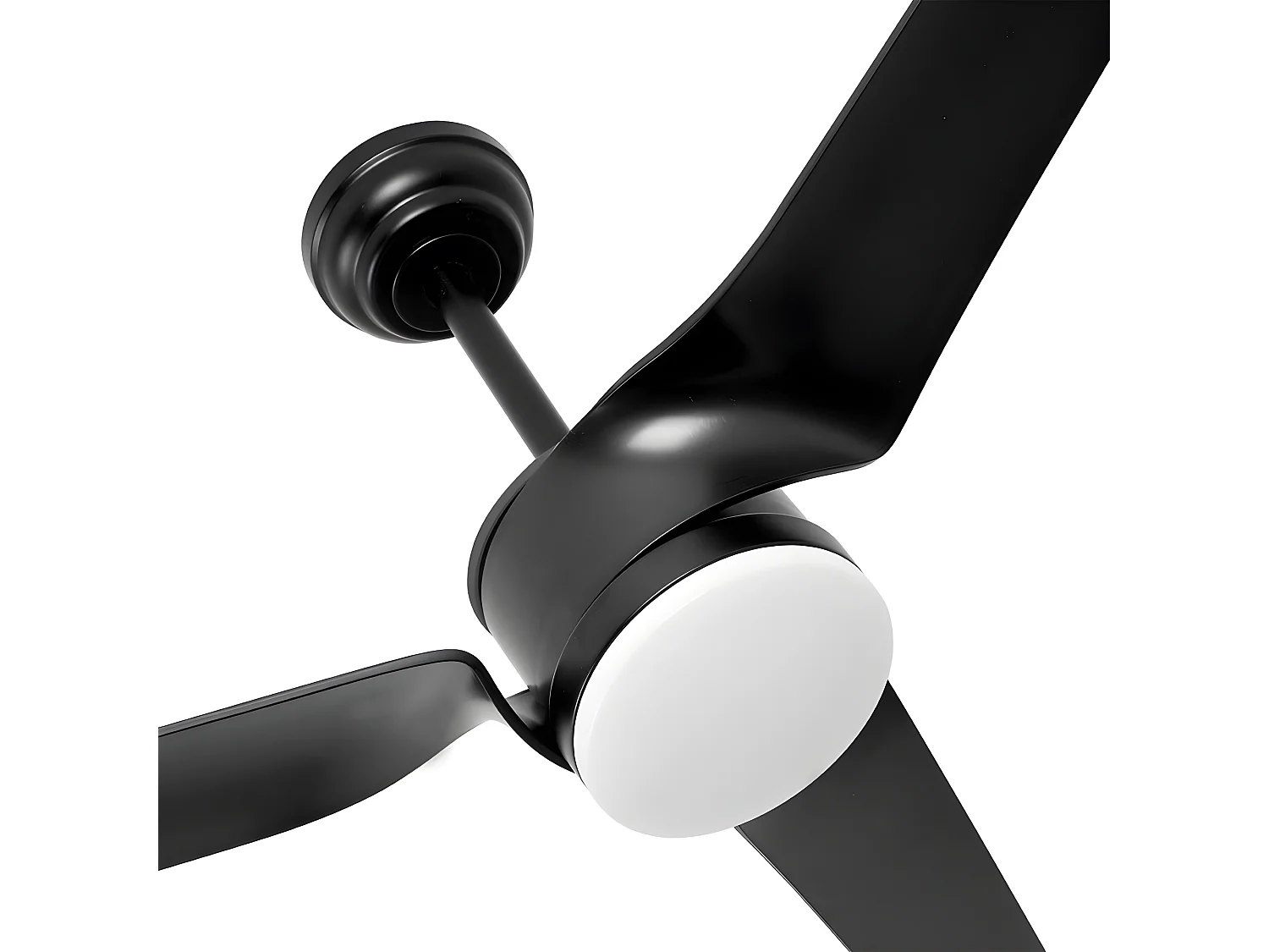 Ventilateur DC LED noir MONTIJO réglable en intensité FABRILAMPcontrôle de la distance