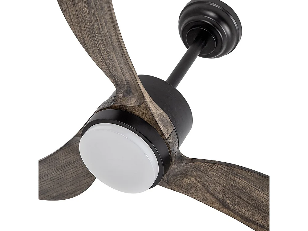 Ventilador Dc Bembezar Negro Led 24w Dimable Con Temporizador