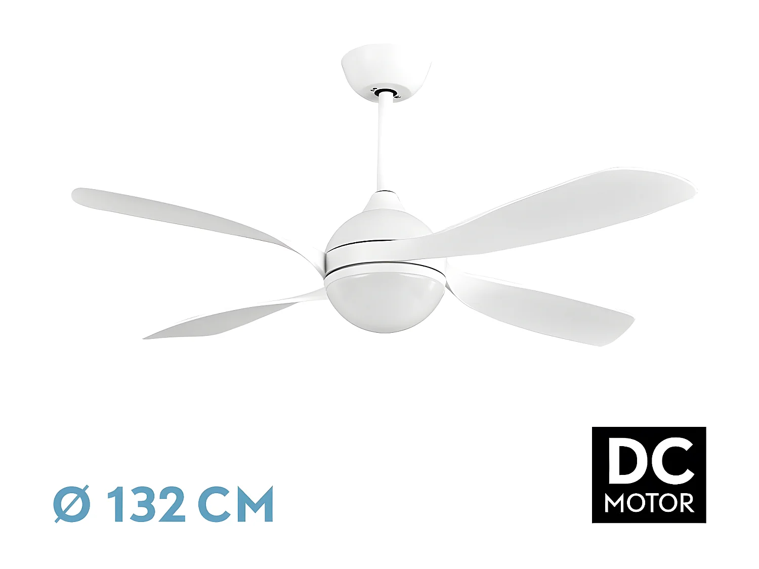 Ventilateur LED LIVORNO DC blanc intégré avec CCT et minuterie FABRILAMP